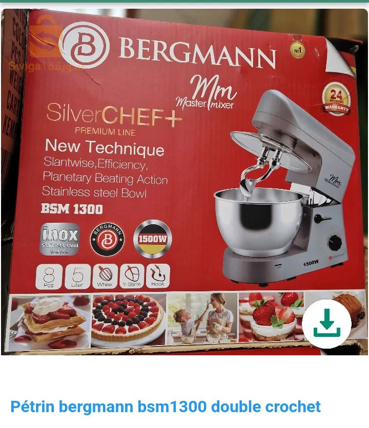 Bergmann bsm1300double hook kneader