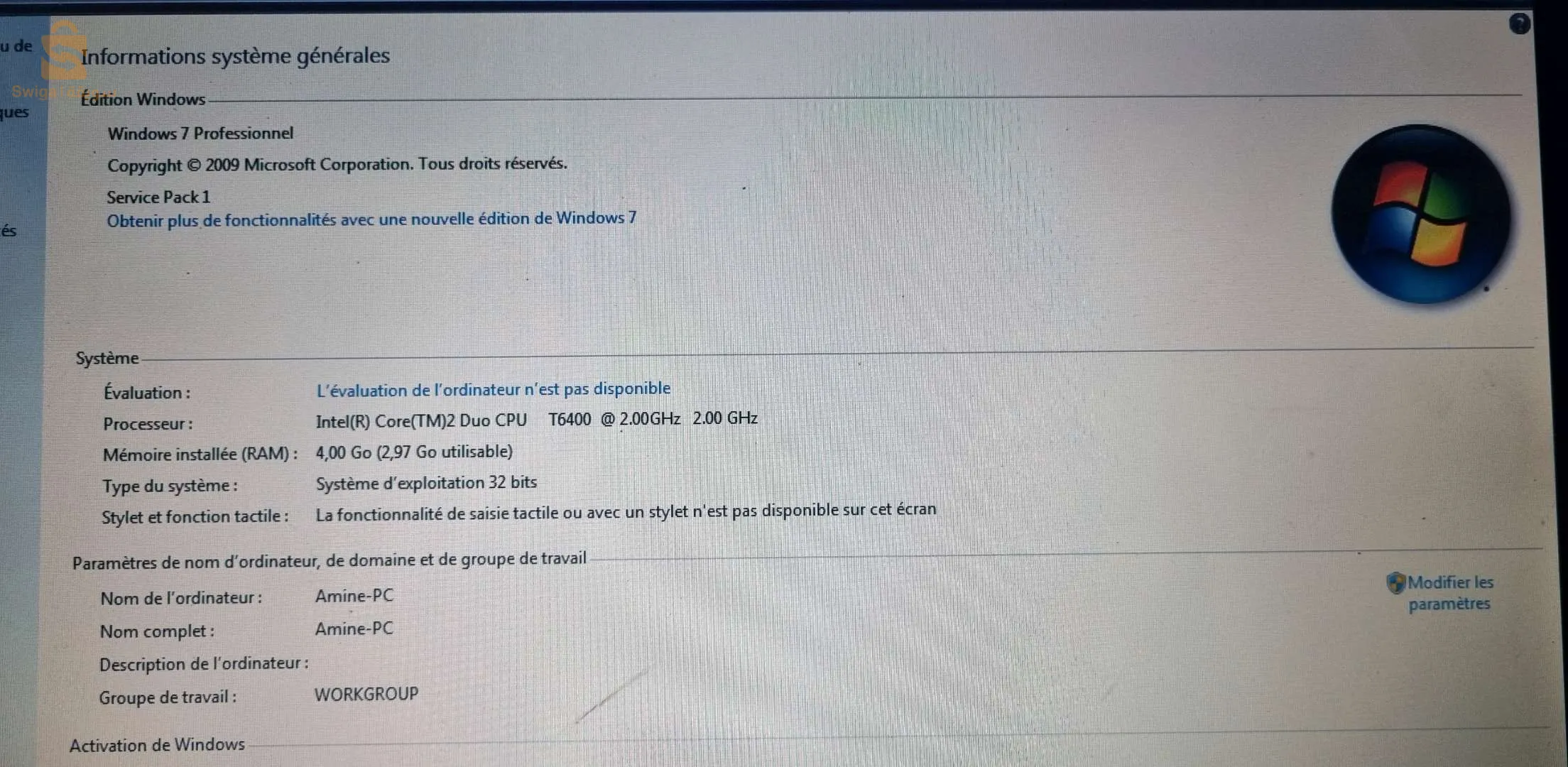 Pc portable Packard Bell