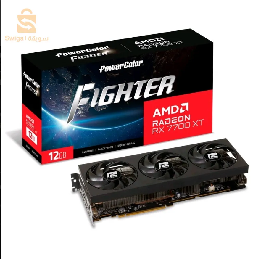 carte graphique PowerColor AMD Radeon RX 7700 XT Fighter OC 12GB GDDR6 sous blister