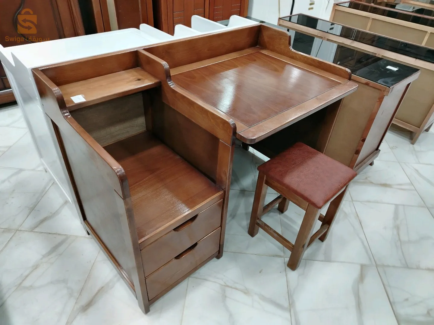 مكتب دراسة خشب أحمر 120سم