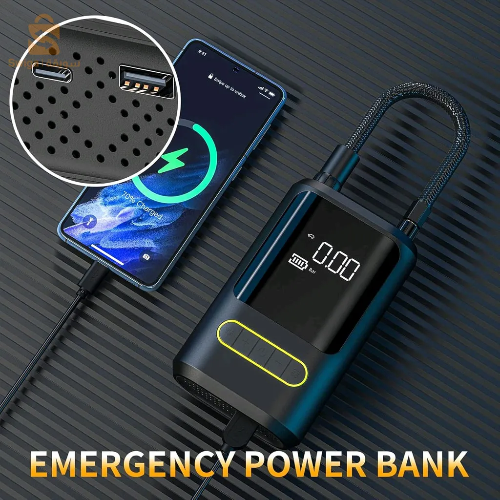 Gonfleur de pneu sans fil, compresseur d'air rechargeable 150psi affichage numérique