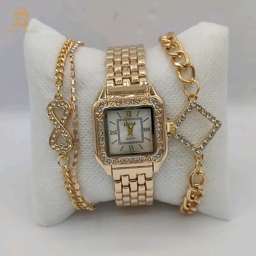 ساعة يد زوج براسليات و علبة 🤩