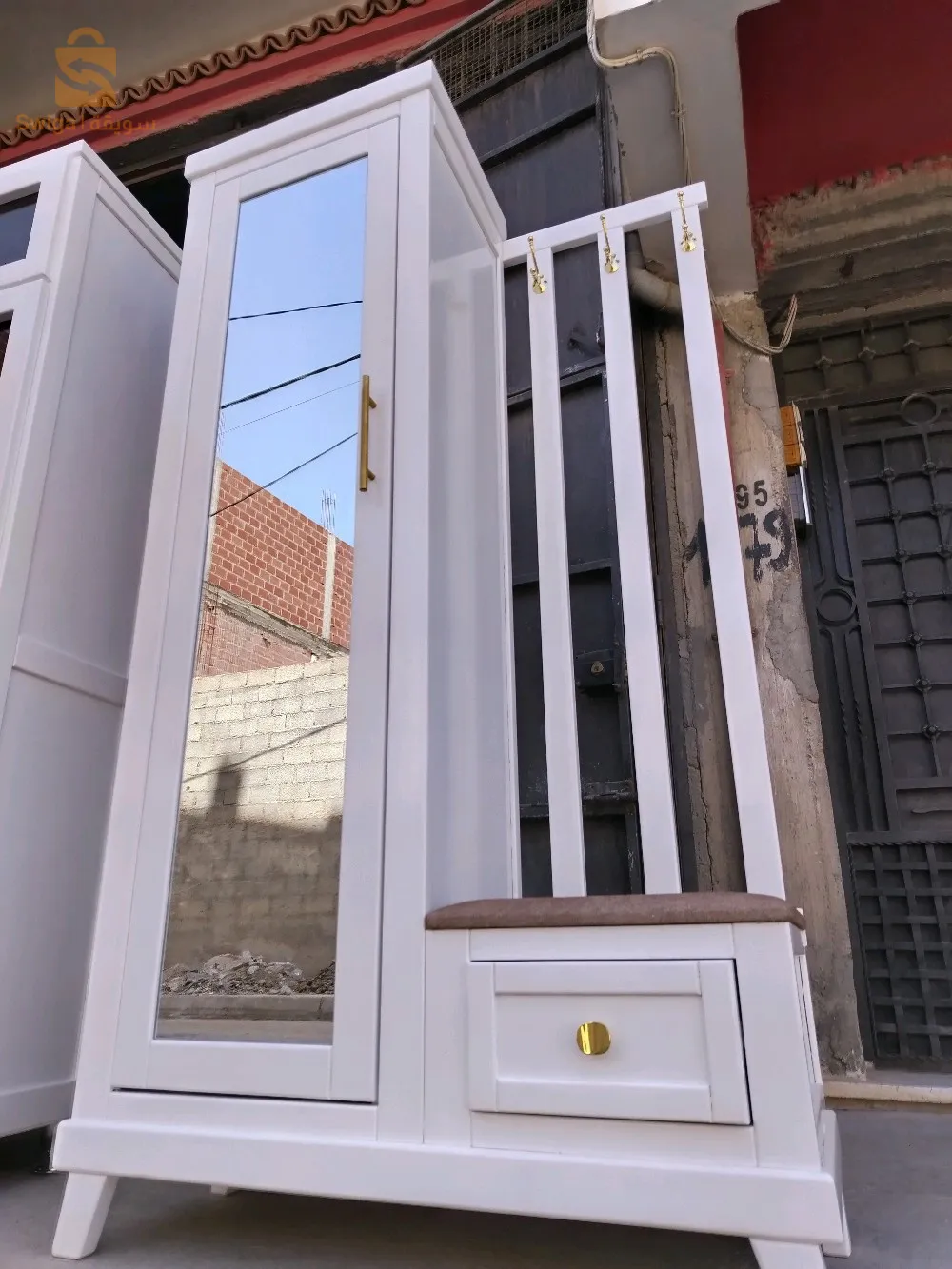 حاملة احذية خشب أحمر بروميار شوا 3في1