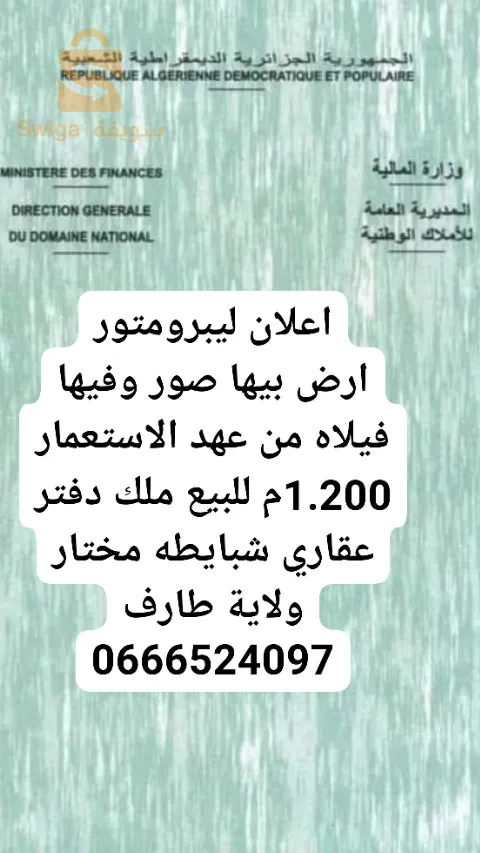وسيط عقاري شط ولاية طارف 
0666524097