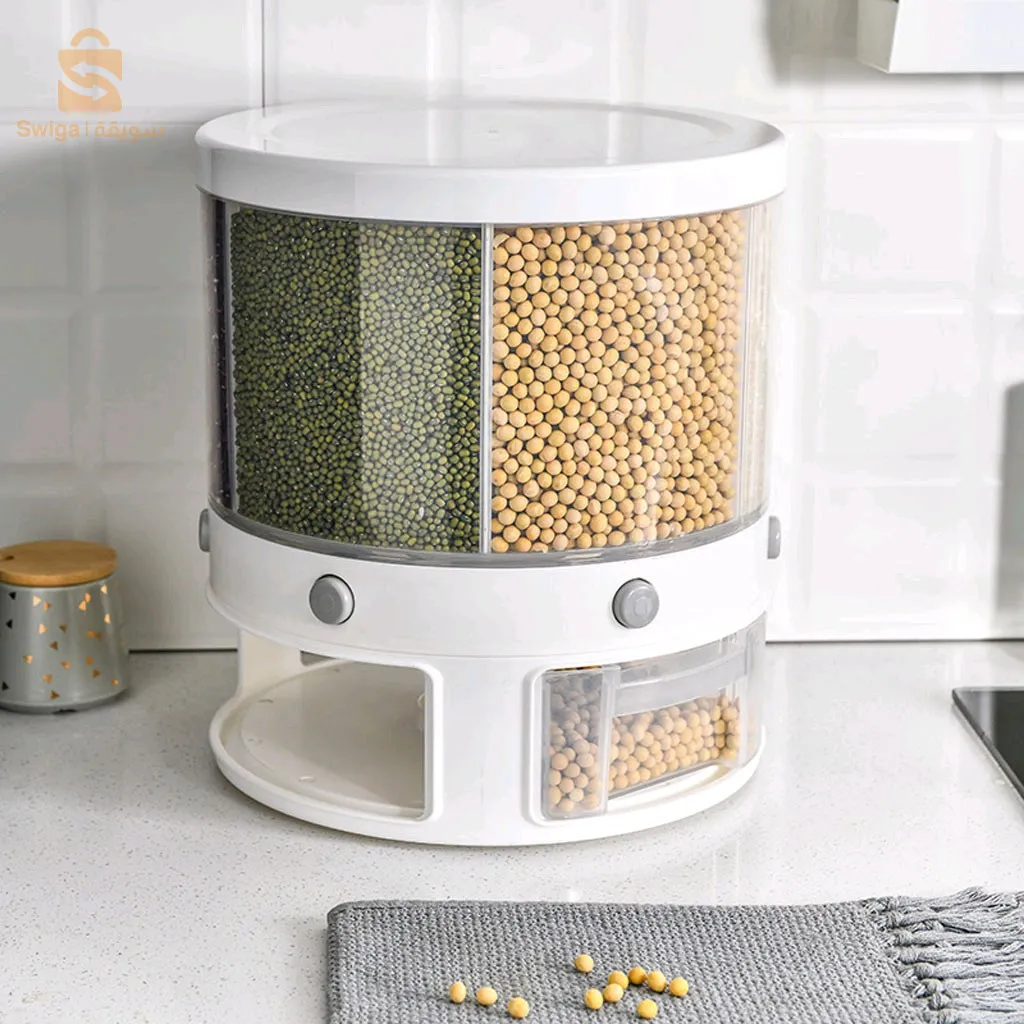 Previous
Next
Distributeur de nourriture, récipient de stockage de céréales rotatif 360 degrés