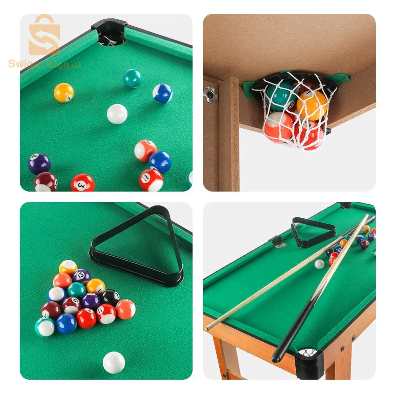 Wooden billiard table with table legs
