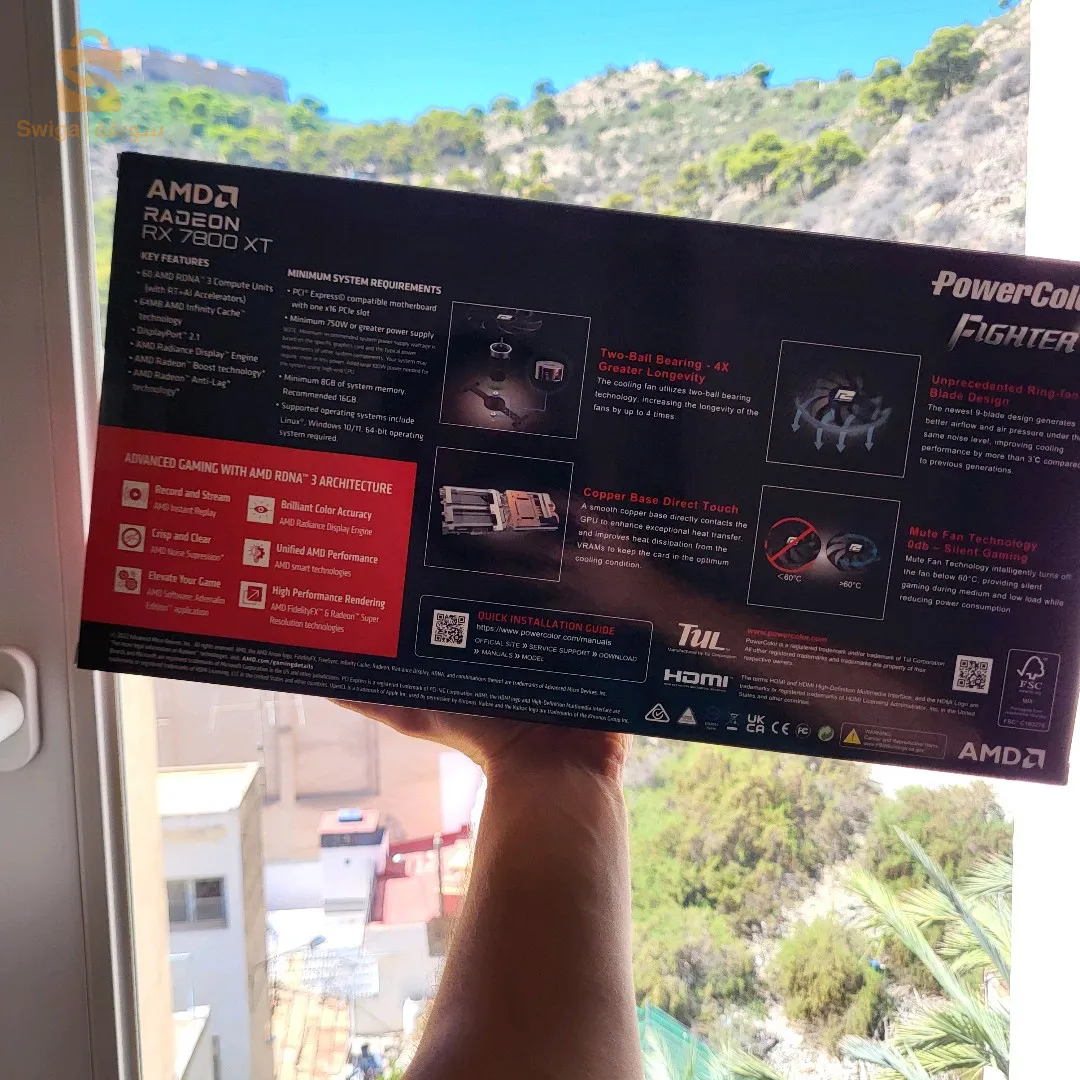 carte graphique PowerColor Fighter AMD Radeon RX 7800 XT 16GB GDDR6 sous blister