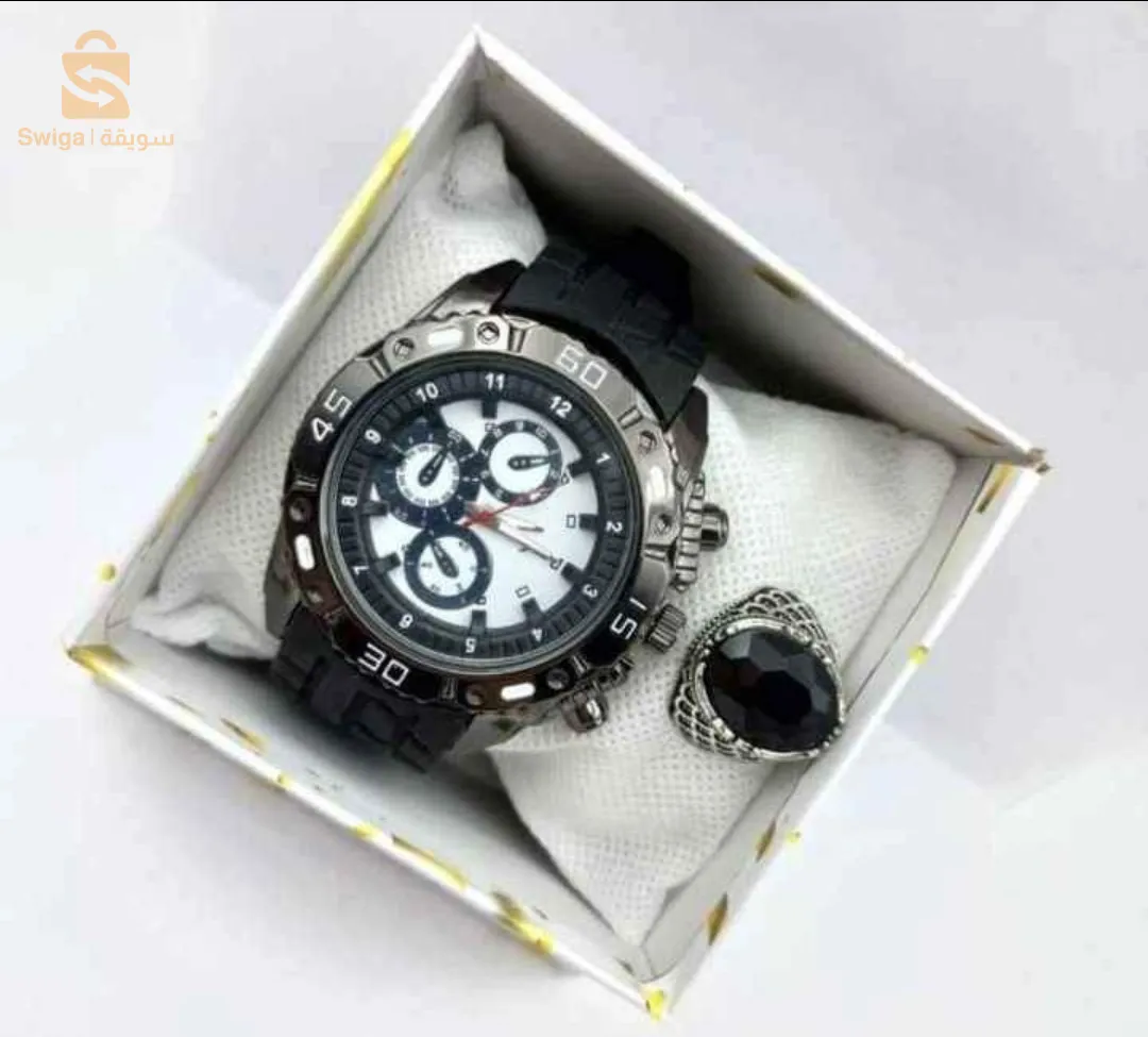 ساعات يد رجالية مختلفة مع الخاتم و العلبة 🎁✅Different men's watches with ring and box 🎁✅