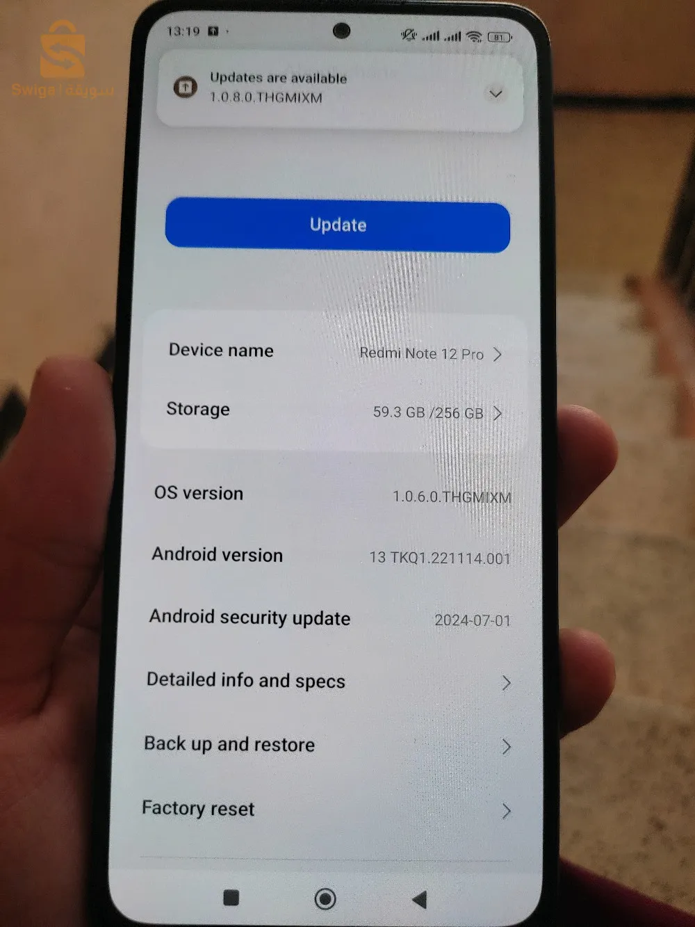 Redmi not 12 pro