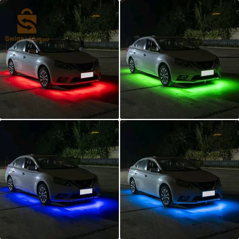 lumières brillantes sous la voiture