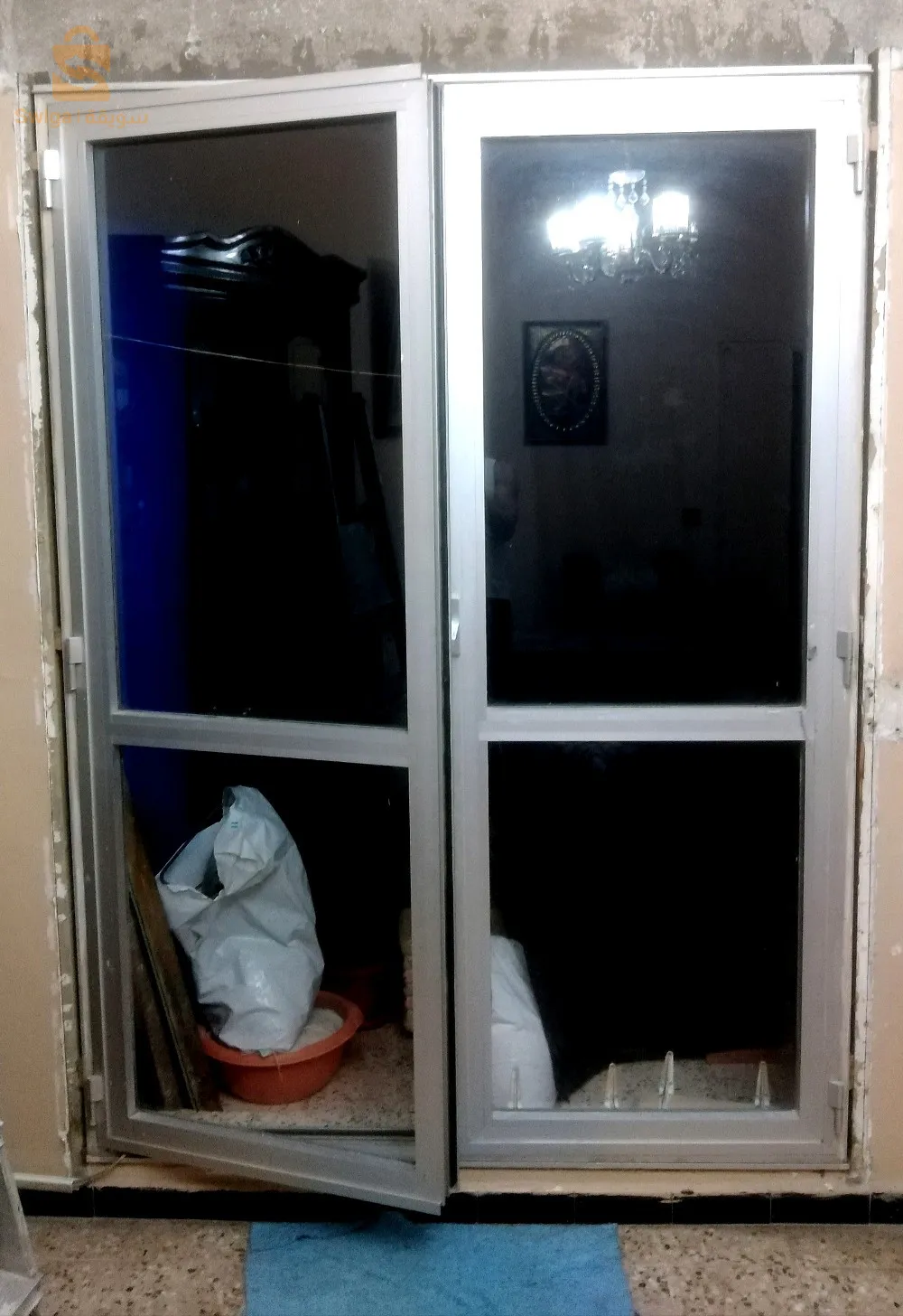 Porte-Fenêtre aluminium + rideau