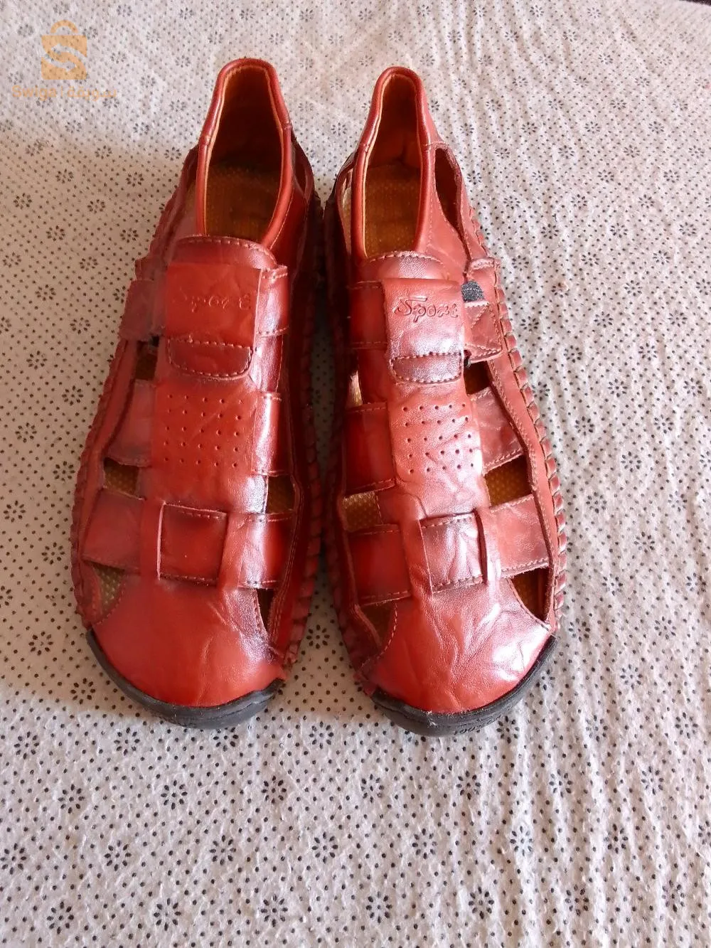 sandale maron en cuire