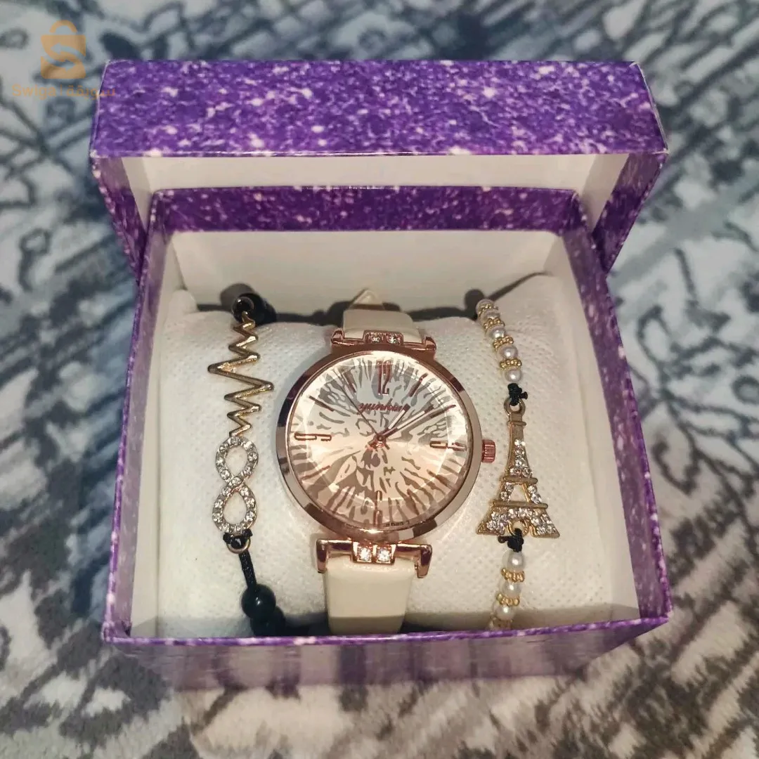لمحبي تميز والاناقة 👌🏻✨دخول بضاعة 🔥😍  ساعات نسائية 🆕🔥ساعة ⌚+2 براسلي +العلبة 🎁بأسعار تنافسية و جد خيالية 😮