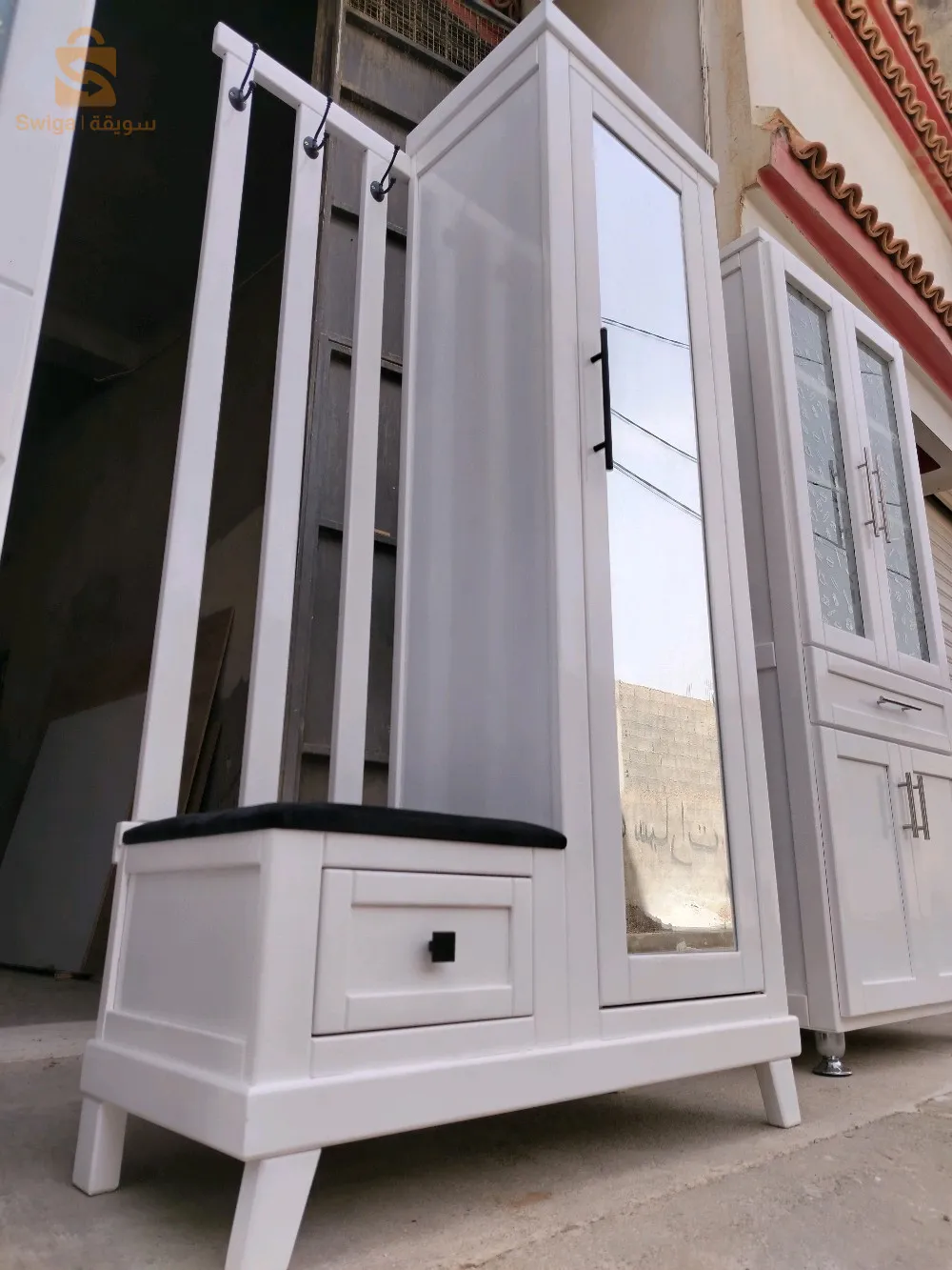 حاملة احذية خشب أحمر بروميار شوا 3في1 98سم