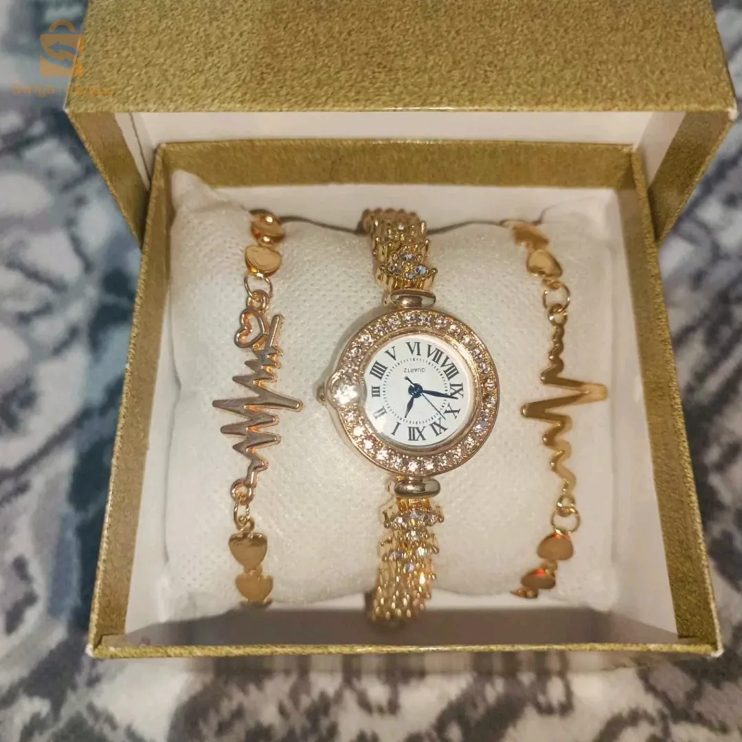 لمحبي تميز والاناقة 👌🏻✨دخول بضاعة 🔥😍  ساعات نسائية 🆕🔥ساعة ⌚+2 براسلي +العلبة 🎁بأسعار تنافسية و جد خيالية 😮