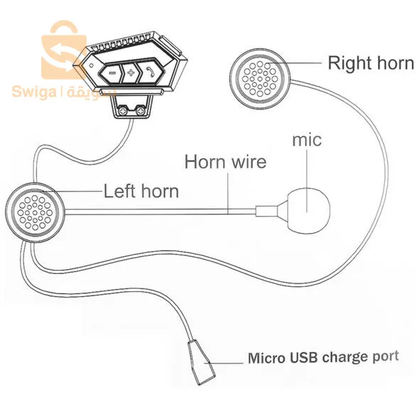 سماعات لاسلكية بتقنية البلوتوث مناسبة عند قيادة الدراجات النارية écouteurs sans-fil Bluetooth Convient Pour la conduite De Motos