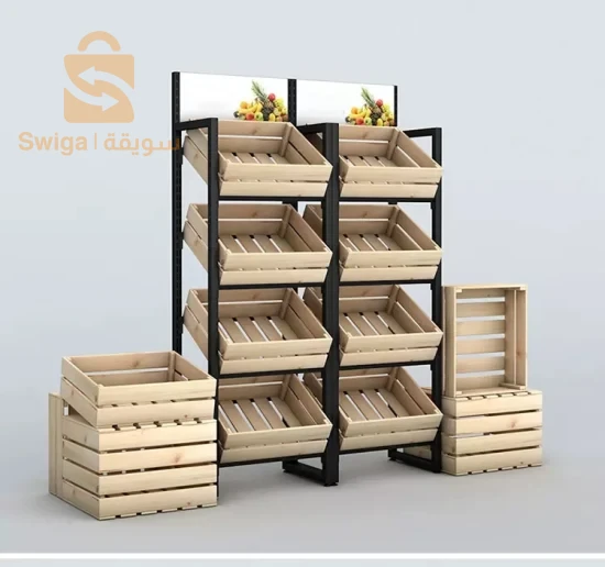 رفوف لعرض الخضر و الفواكه