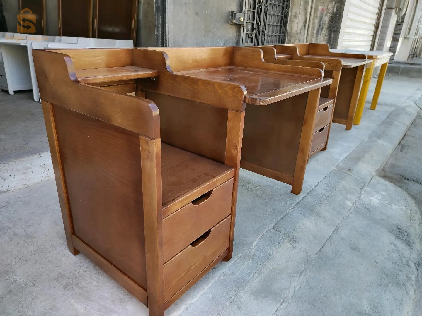 مكتب دراسة خشب أحمر 120سم