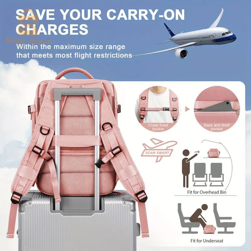 Sac à dos de voyage multifonctionnel avec compartiment à chaussures séparé, cartable pour ordinateur portable en tissu Oxford, sac à dos de Style sport décontractéTissu Oxford durable pour une utilisation de longue durée