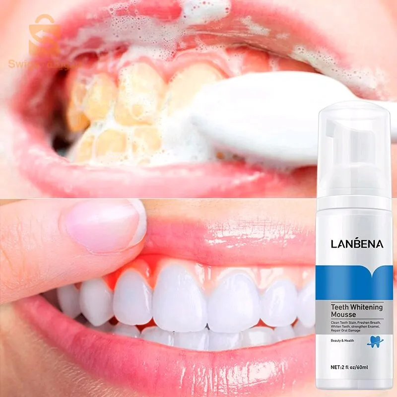 Mousse de blanchiment des dents et de nettoyage buccal Lanbena pour éliminer les taches et blanchir les dents