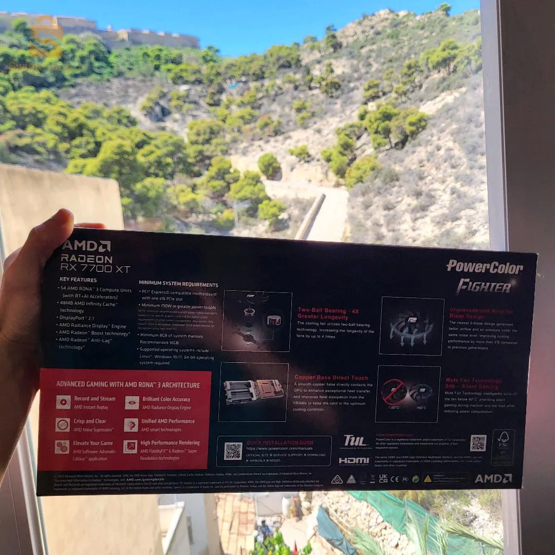 carte graphique PowerColor AMD Radeon RX 7700 XT Fighter OC 12GB GDDR6 sous blister