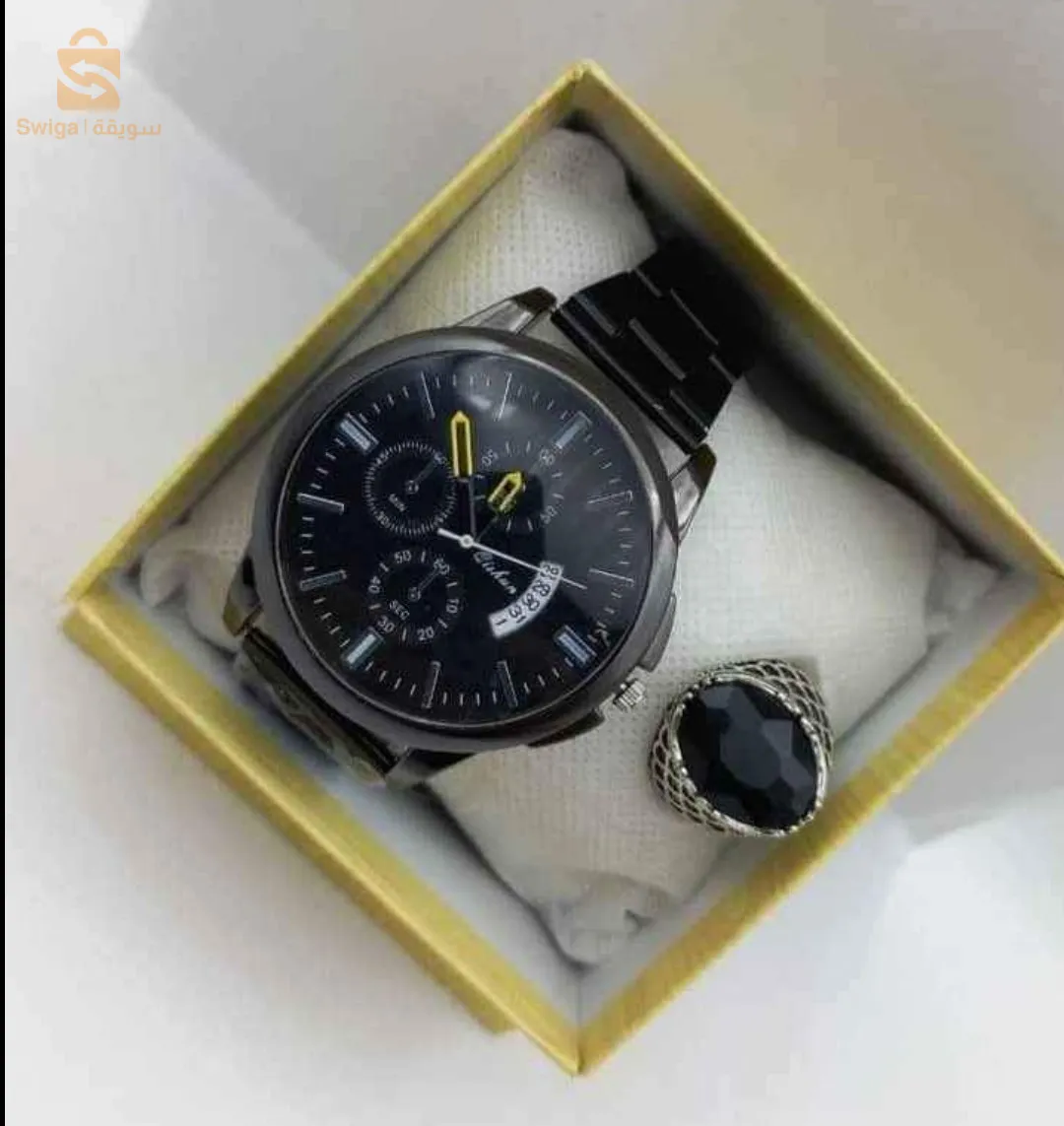 ساعات يد رجالية مختلفة مع الخاتم و العلبة 🎁✅Different men's watches with ring and box 🎁✅