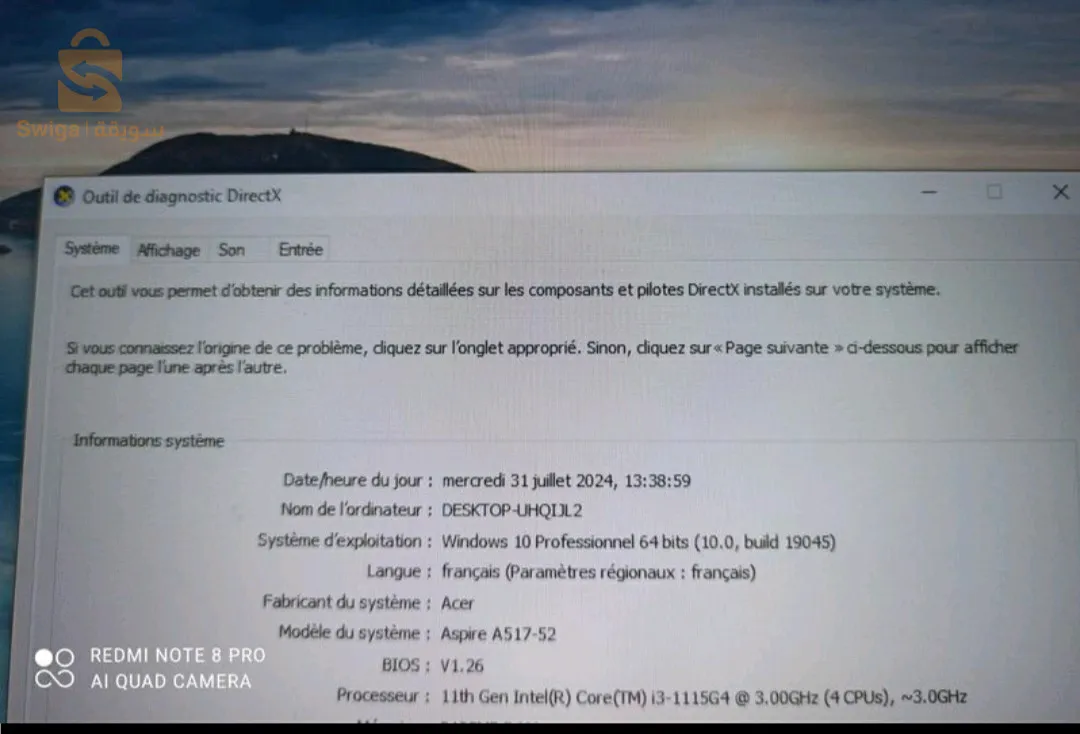 💻 PC ACER Aspire 5 .🔰 CPU: i3 11eme Generation .🔰RAM: 8//16 DDR4.🔰 DISQUE DUR : 256 SSD  .🔰 ECRAN : 17" PouCe .🔰ETAT : 9.5/10 🔥RESOLUTION 1080 full HD.🔰PORT : USB -   Type-C - HDMI ....🔰🔌  chargeur original.💸💰 PRIX : 🔥🔥🔥🔥DA 💰💸مع امكانية التوصيل✅TELEPHONE : 0667810812