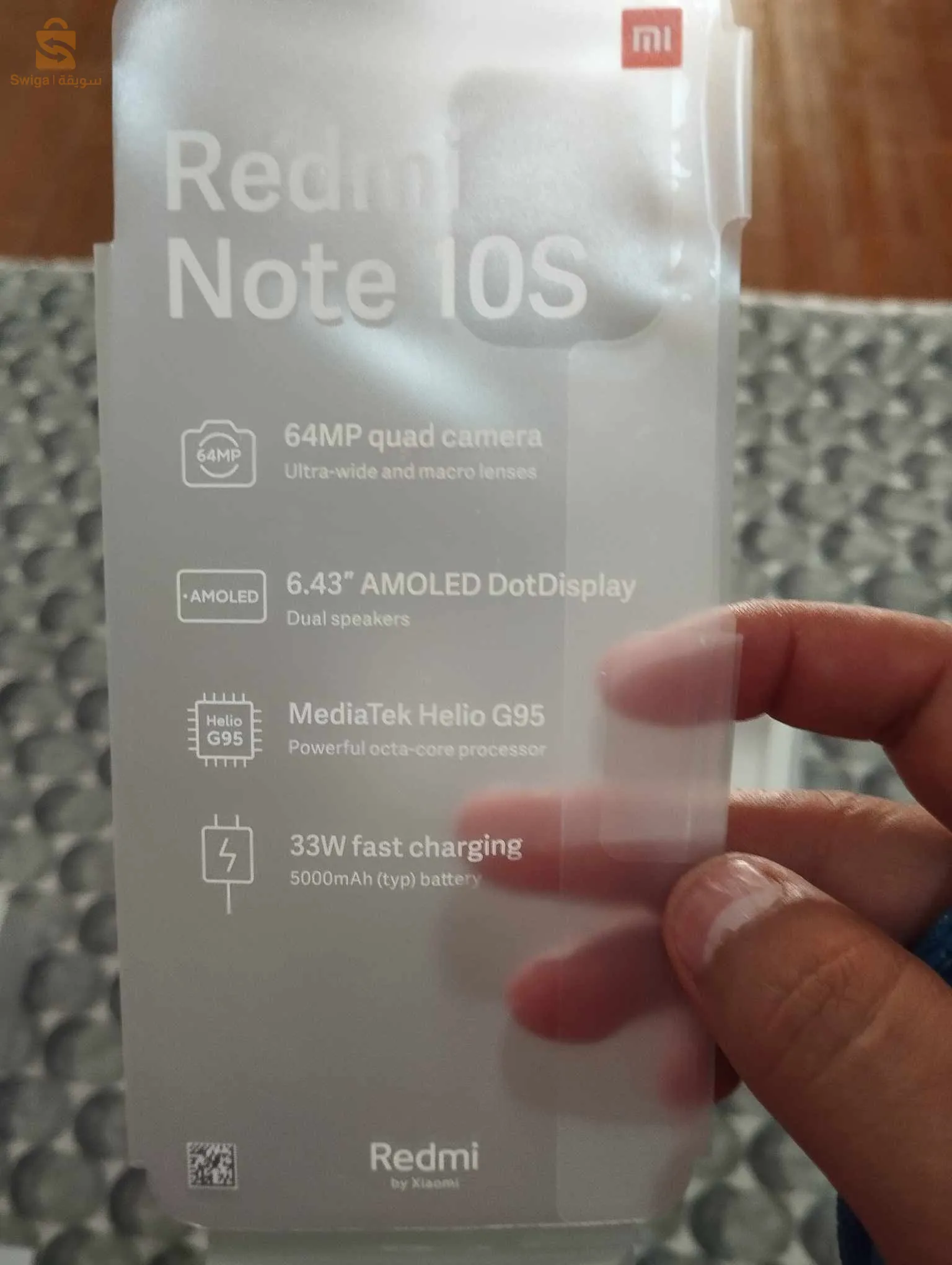 Redmi note 10s 
Ram:  6+2
Rom:  128GB
Fast charge 33w 
Batterie:  5000mAh