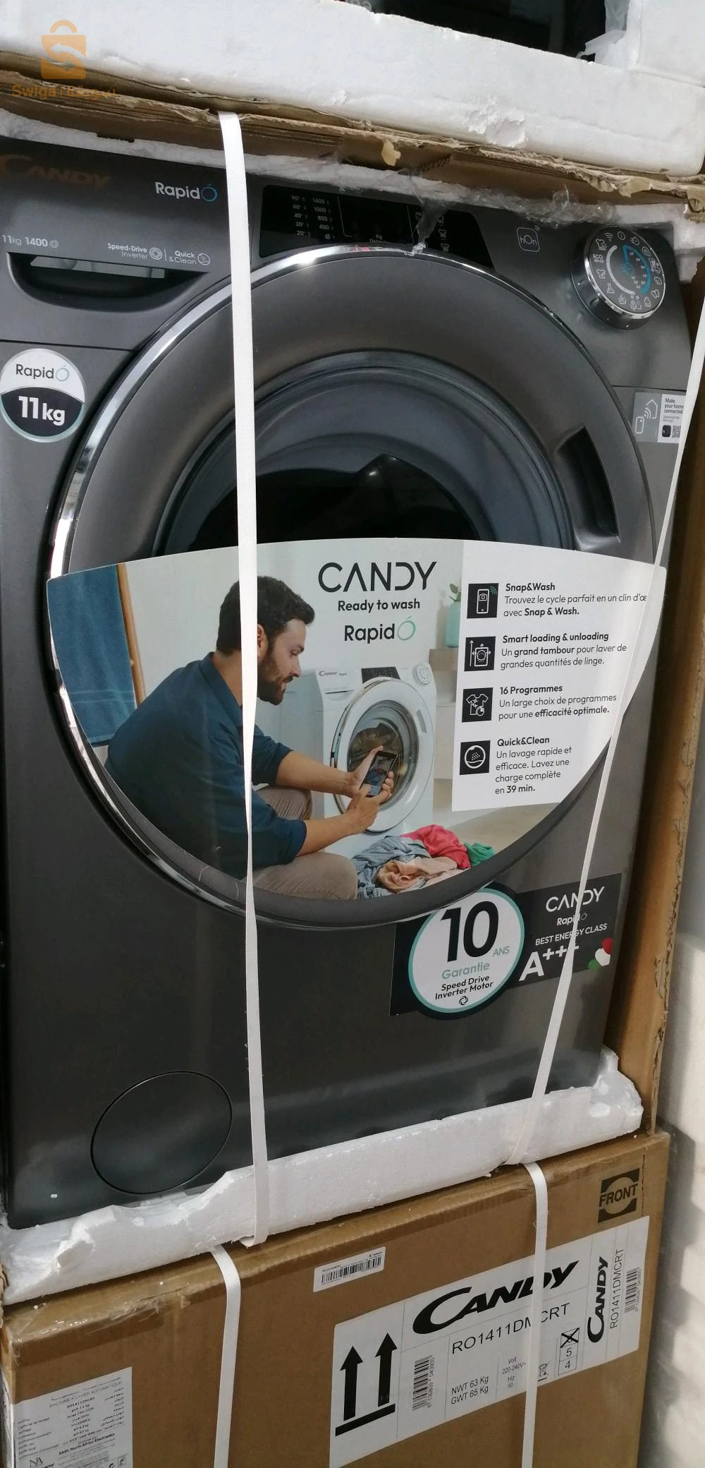 Machine à laver candy 11kg tt option