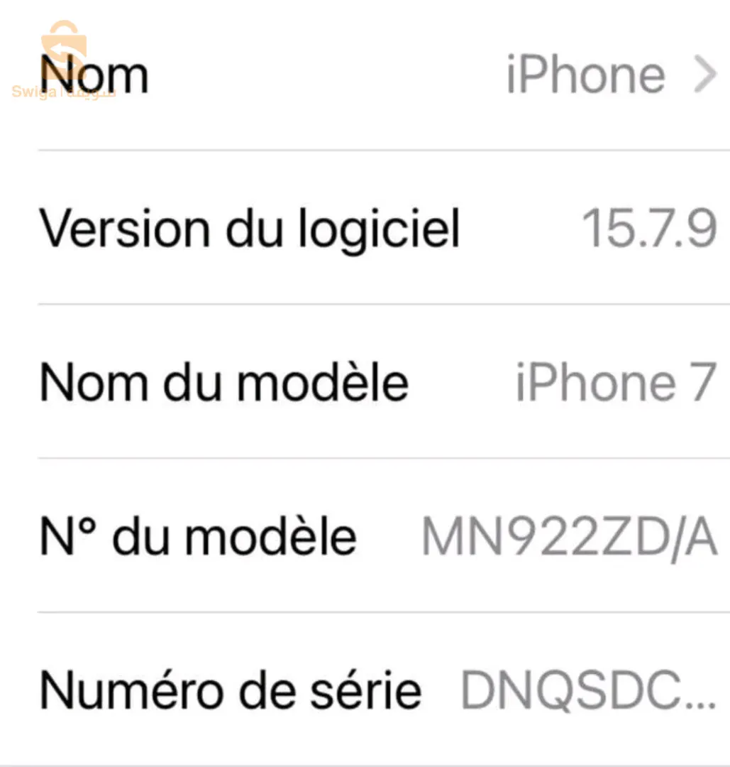 IPhone 7 très bon état batterie 73% Première main.