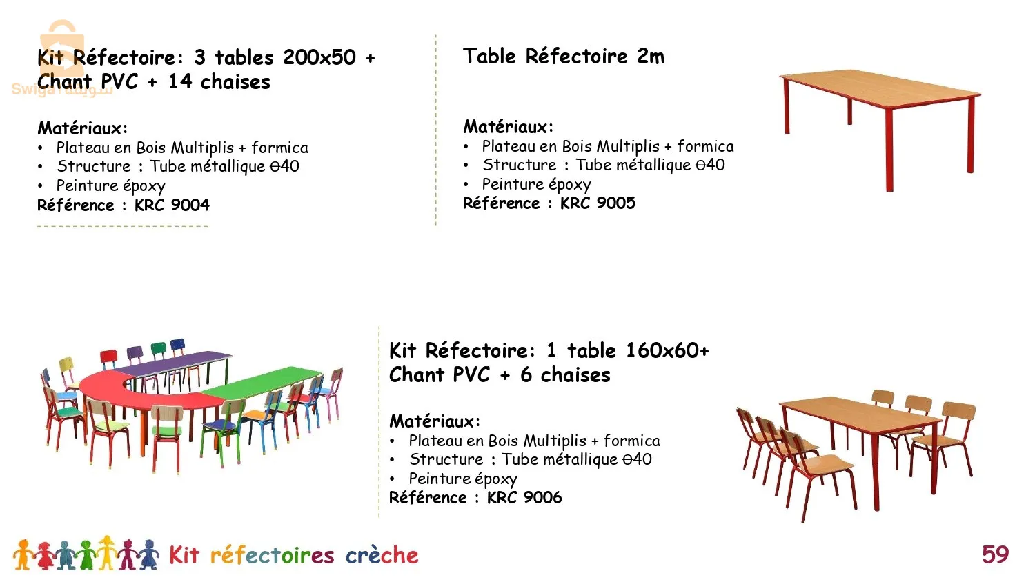 fabrication de mobilier scolaire et crèche