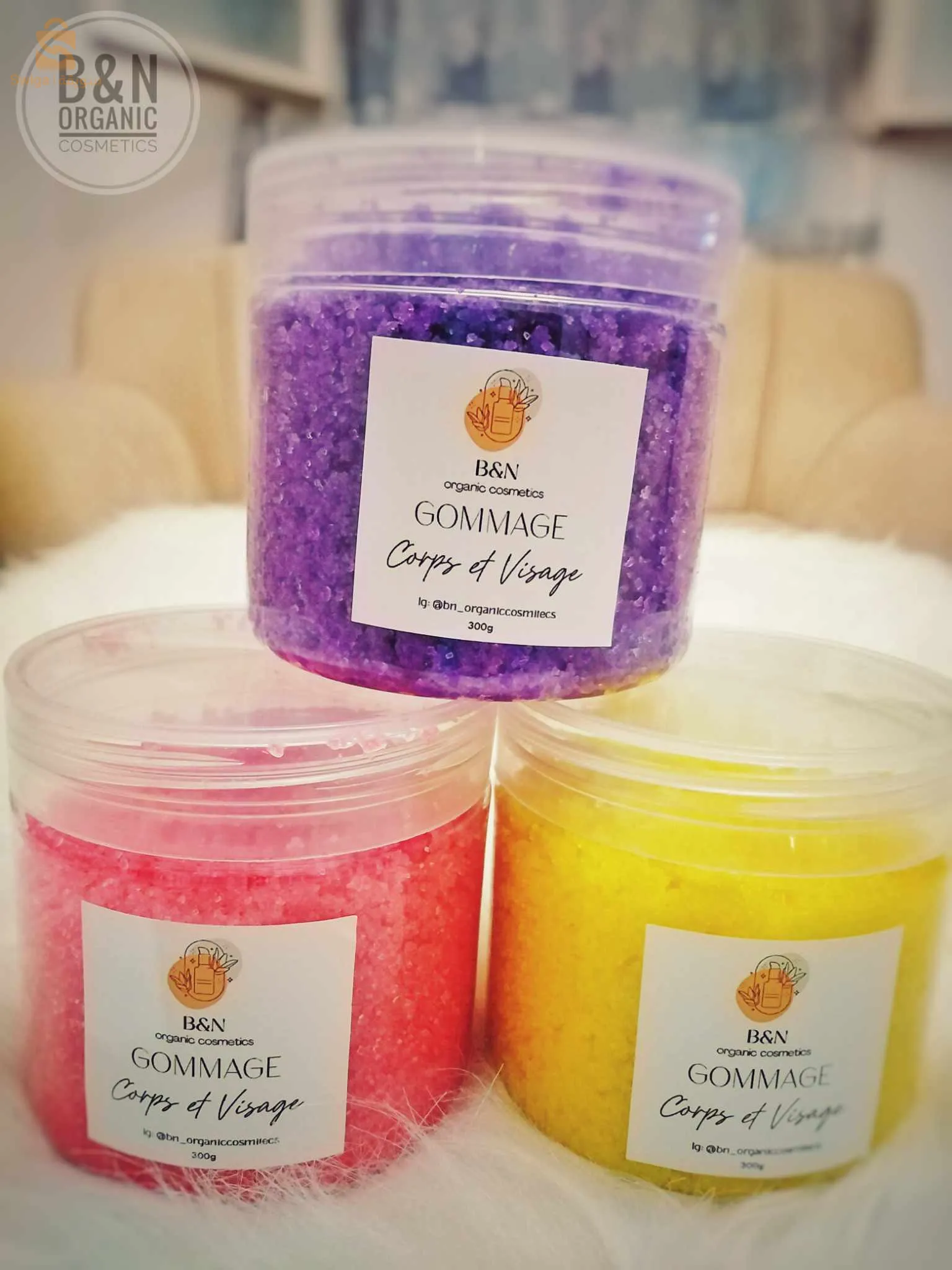 Brumes de linge 
Gommage corps/visage