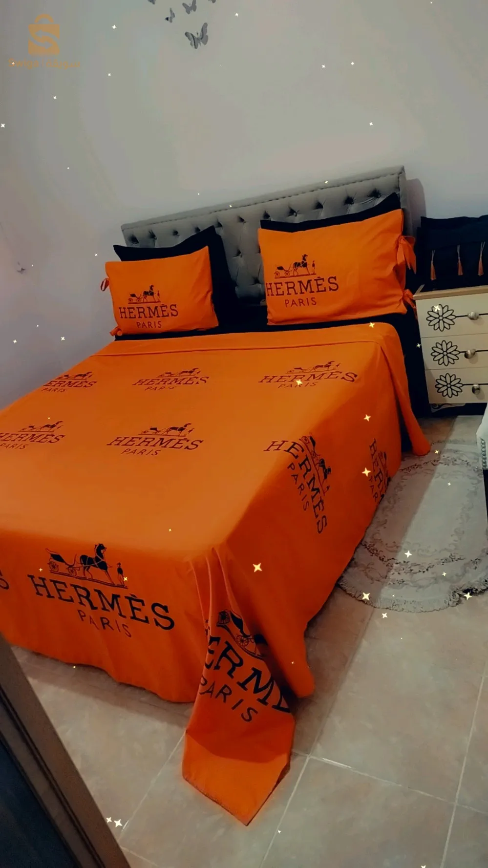 parure de drap 6 pièce HERMES bon prix