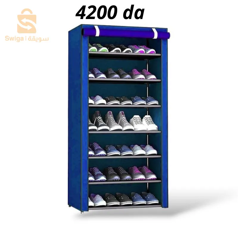 حامل أحذية من :      ~  رفوف7  او 5 رفوف او 12 رف  ☆ سهل التركيب بدون أدوات ☆ المواد : مصنوعة من القماش و البلاستيك  رفوف7 حوالي : 123-60-30 سم        ~ ( 4200دج ) رفوف5 حوالي : 90-60-30 سم       ~ ( 3600 دج )  رف 12  حوالي : 90-120-30 سم       ~ ( 6100 دج )