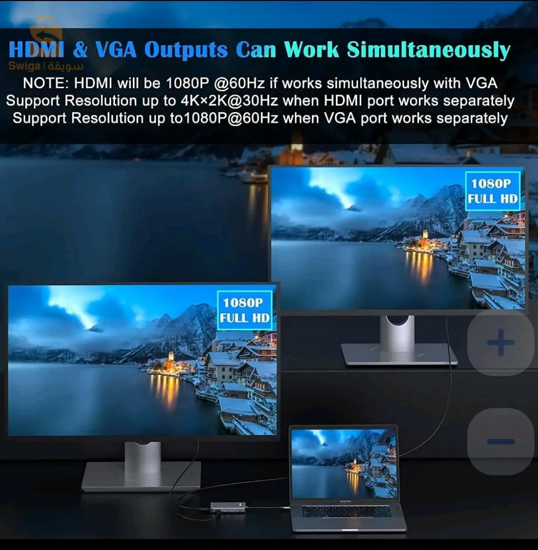 USB hub 10in1 original type c (4k@30hz)