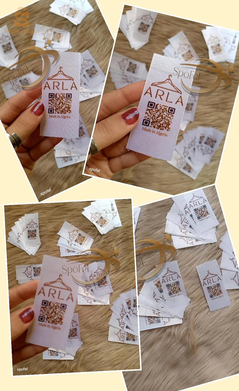 sur commande , ruban personnaliséselon votre logo /marque , 100 pc (9/2.5cm )
