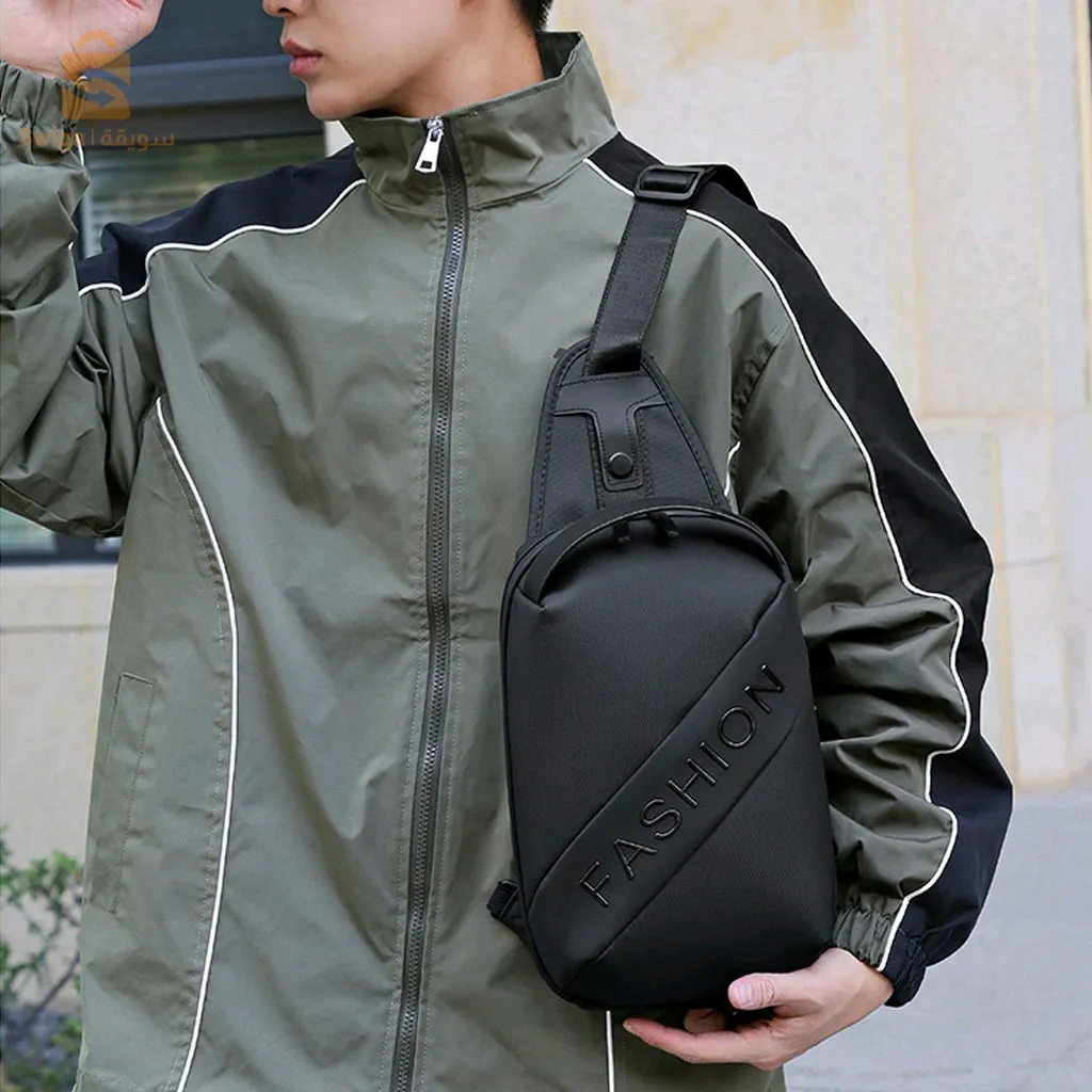 Fashion Black Sac de poitrine décontracté pour hommes avec bandoulière LX068