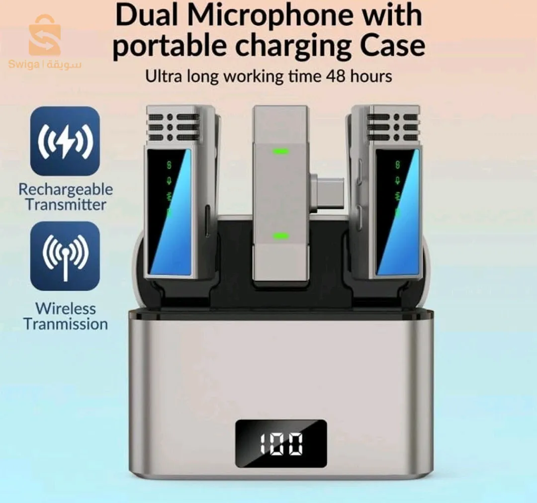 JMARY Microphone Sans-Fil MW-15 (2-TX) TYPE-C