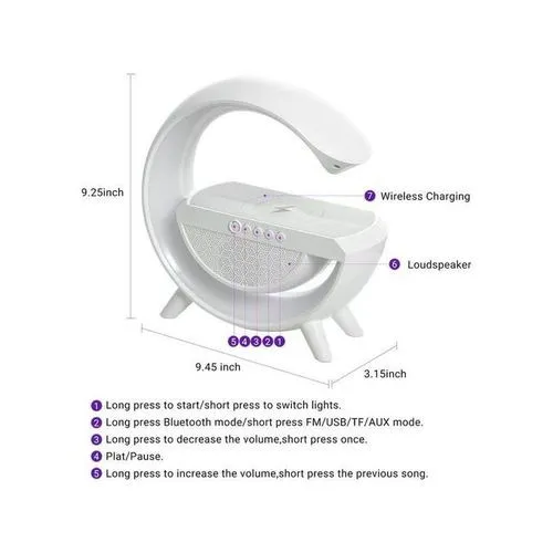 Chargeur Sans Fil LED Veilleuse RGB Atmosphère Lampe Smart App haut-parleur Bluetooth