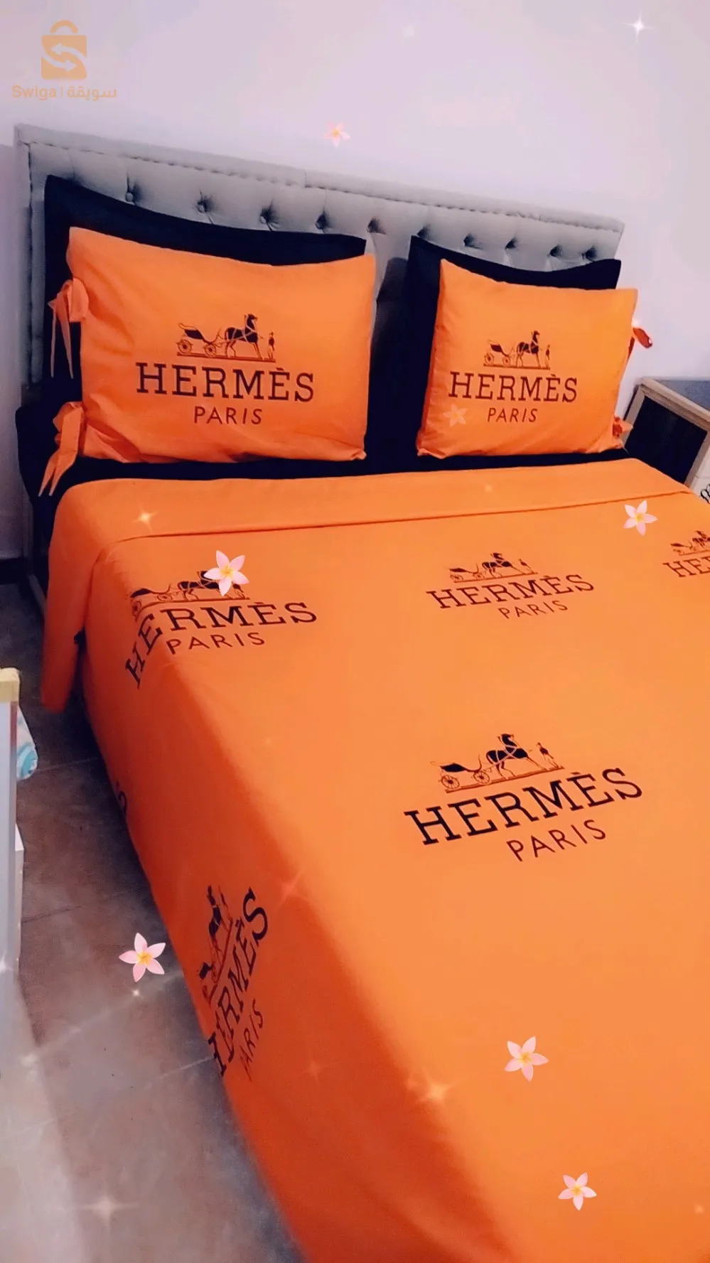 parure de drap 6 pièce HERMES bon prix