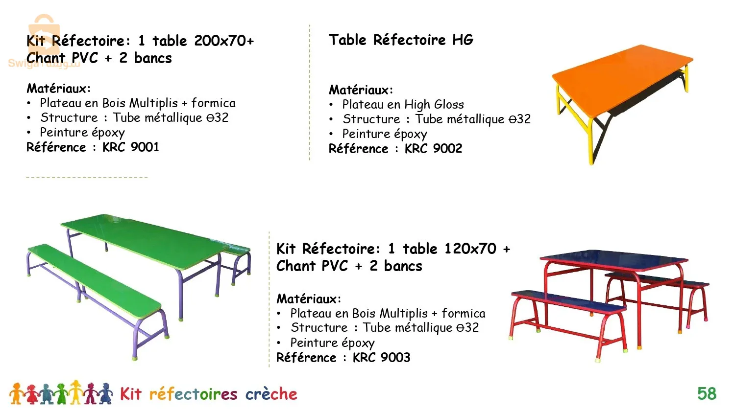 fabrication de mobilier scolaire et crèche