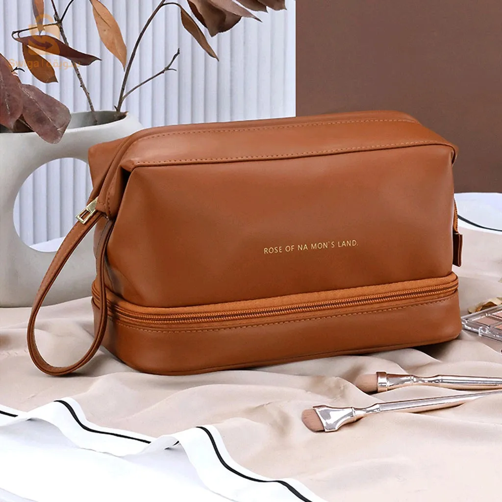 Trousse Maquillage et Pinceaux Imperméable à Double Couche