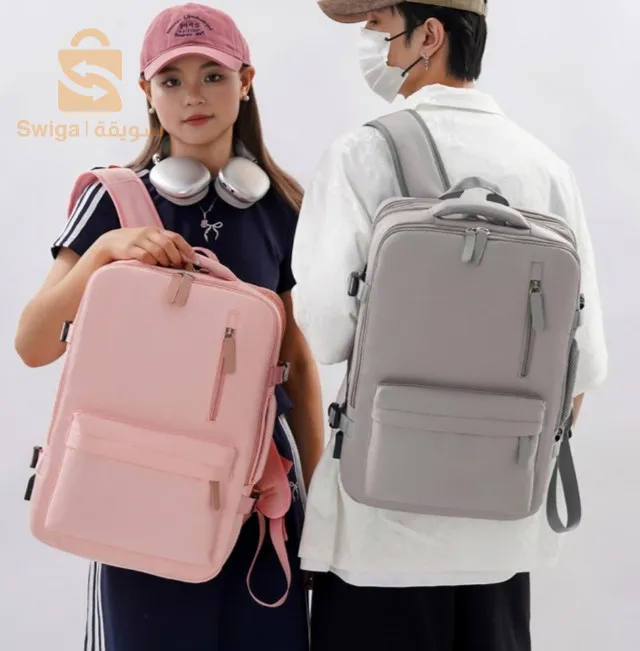 Sac à dos de voyage grande capacité avec plusieurs compartiments extensible L-264 - Bleu