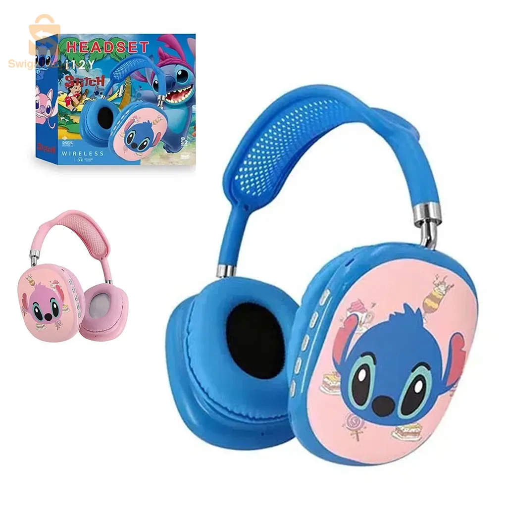 Nouveau casque stéréo Disney Stitch HIFI Bluetooth 5.3 pour enfants i12Y