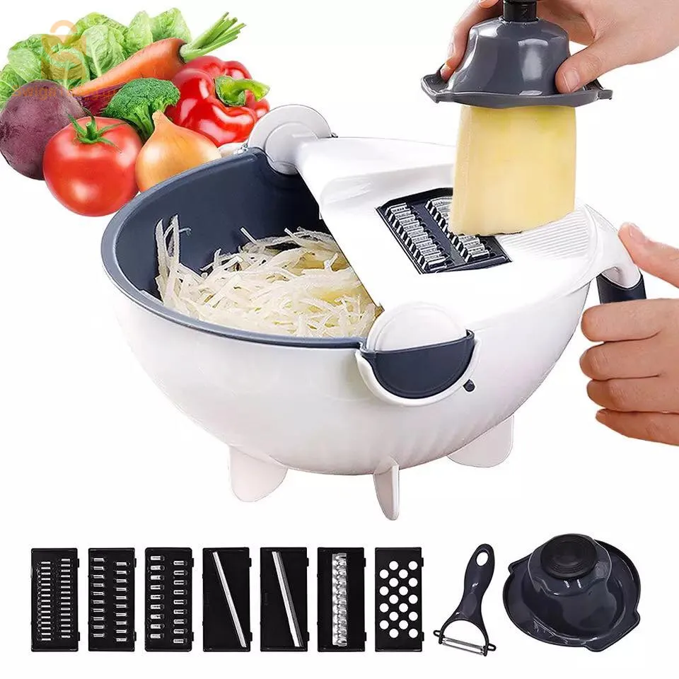 Pot Coupe-Légumes 9in1 Multifonction Avec Panier De Vidange + Éplucheur V2