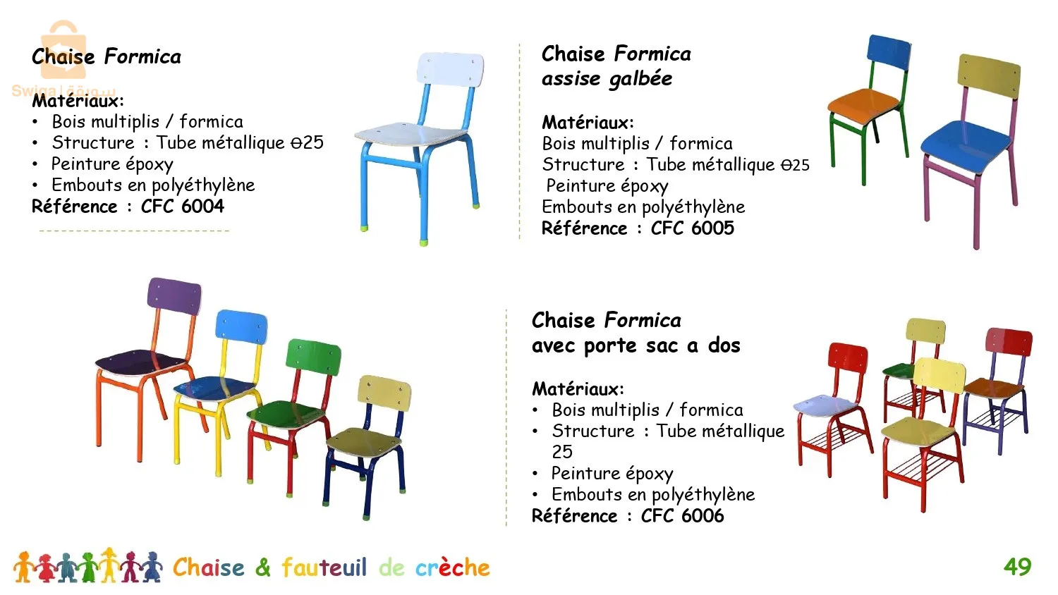fabrication de mobilier scolaire et crèche