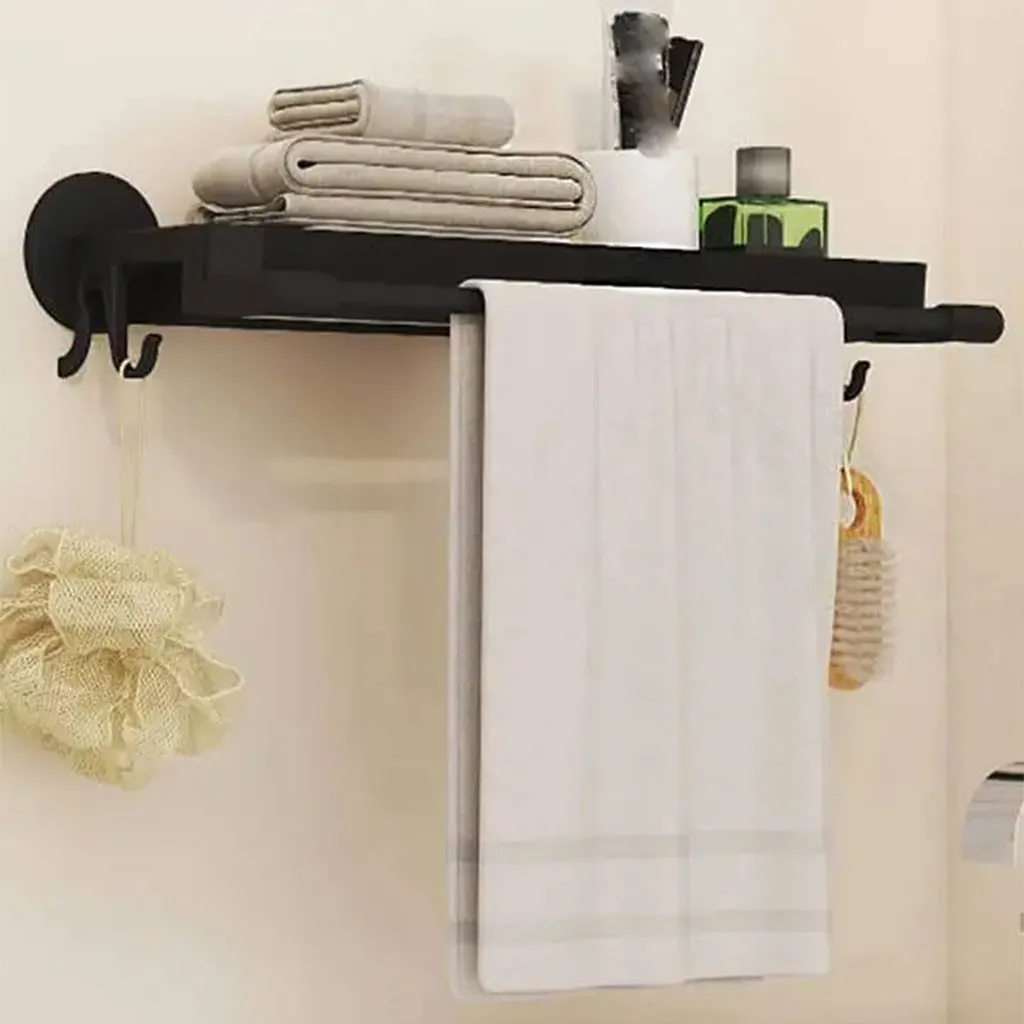 Support De Rangement et Porte-serviettes pliant, mural, non perforé