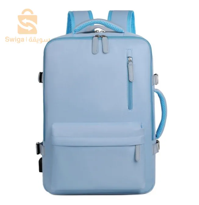 Sac à dos de voyage grande capacité avec plusieurs compartiments extensible L-264 - Bleu