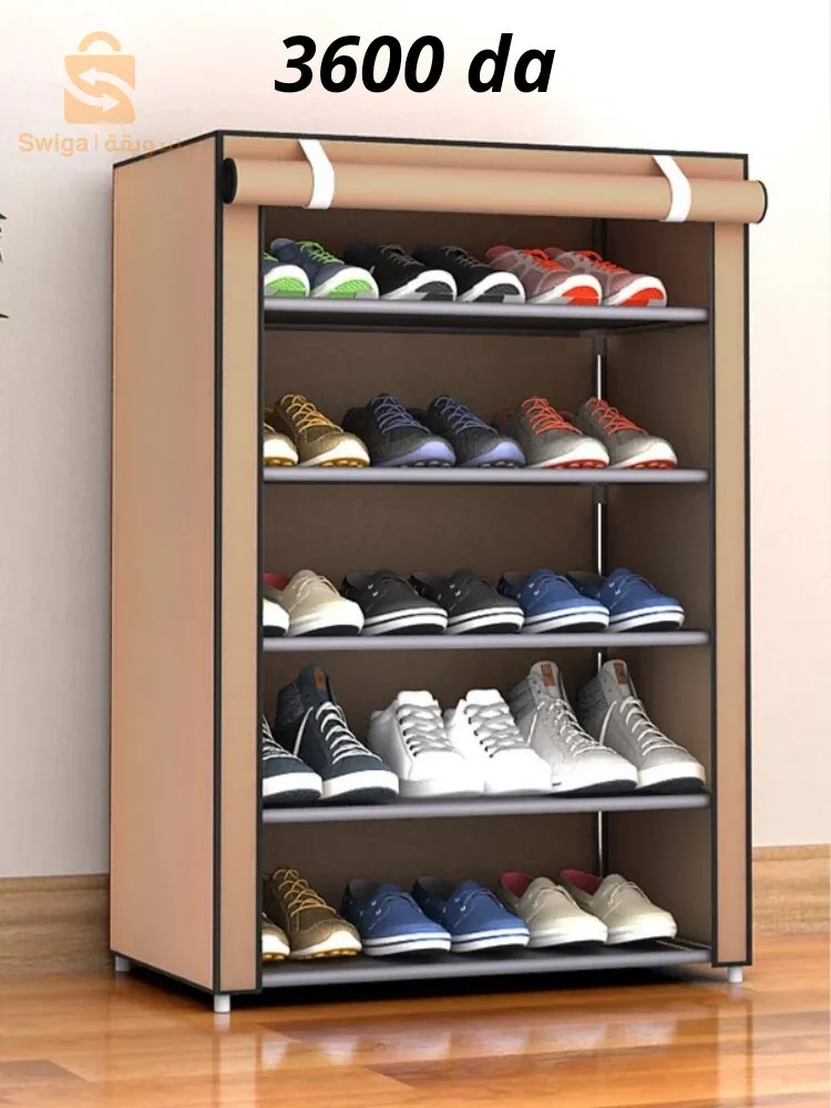 حامل أحذية من :      ~  رفوف7  او 5 رفوف او 12 رف  ☆ سهل التركيب بدون أدوات ☆ المواد : مصنوعة من القماش و البلاستيك  رفوف7 حوالي : 123-60-30 سم        ~ ( 4200دج ) رفوف5 حوالي : 90-60-30 سم       ~ ( 3600 دج )  رف 12  حوالي : 90-120-30 سم       ~ ( 6100 دج )