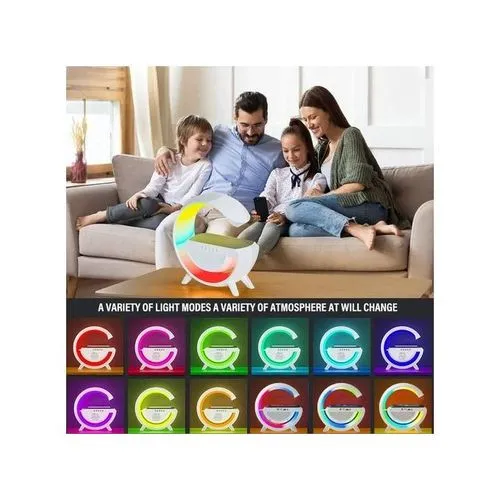 Chargeur Sans Fil LED Veilleuse RGB Atmosphère Lampe Smart App haut-parleur Bluetooth